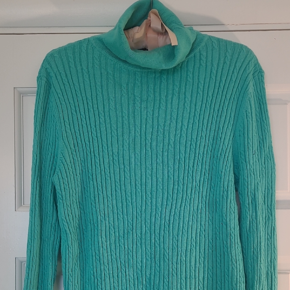 Talbots Lightweight cable knit turtleneck